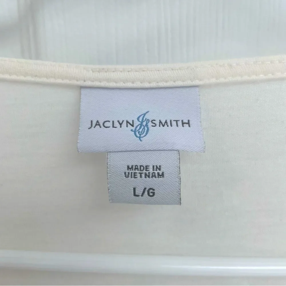 Jaclyn Smith Two in One Off White Crochet Sweater and Tank Top Women’s Size L - Picture 4 of 4